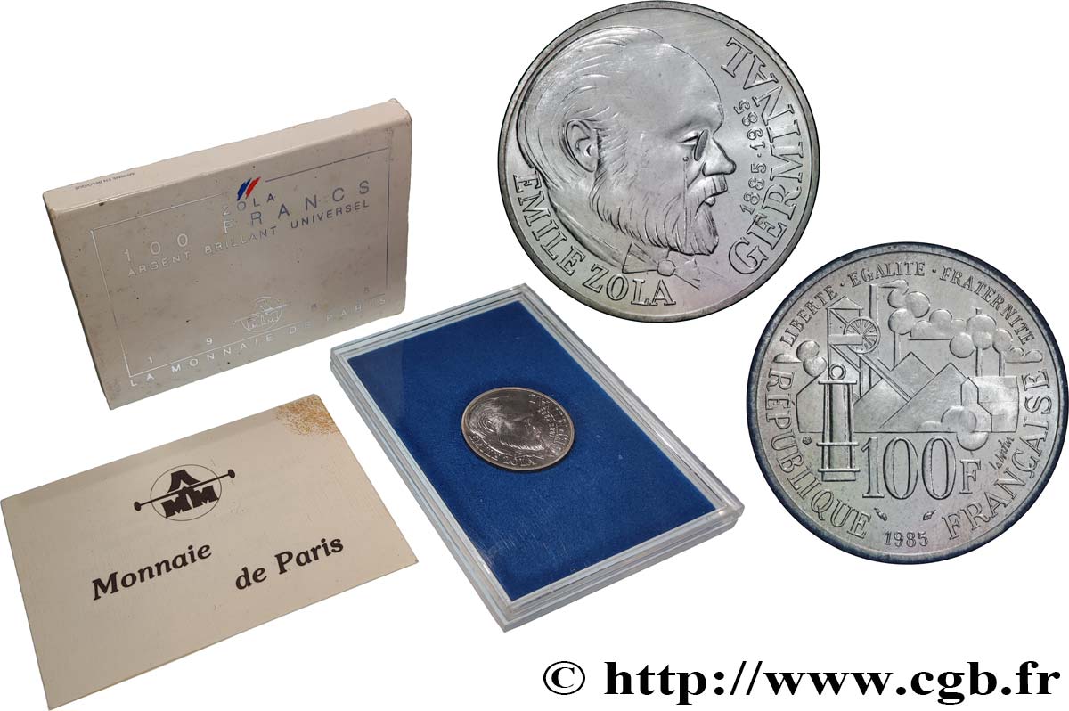 Brillant Universel 100 francs Émile Zola 1985 Paris F.453/2 var. FDC 