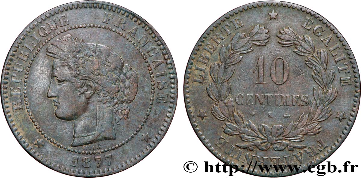 10 centimes Cérès 1877 Bordeaux F.135/19 VF 