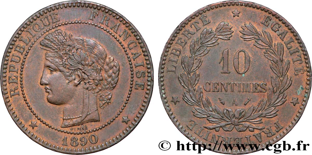 10 centimes Cérès 1890 Paris F.135/35 TTB53 