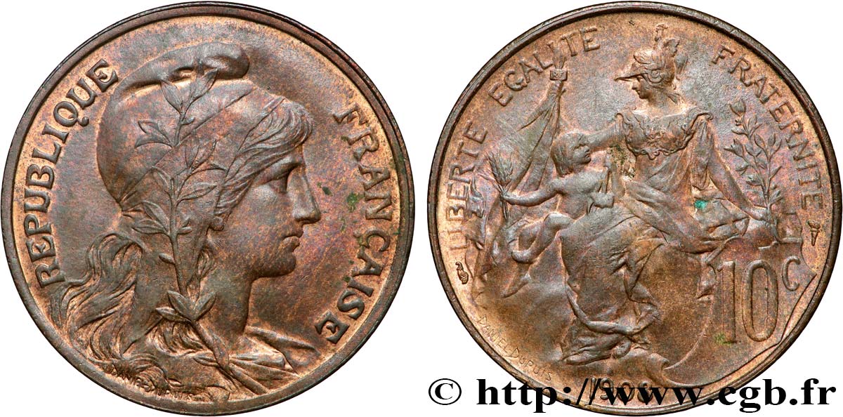 10 centimes Daniel-Dupuis 1908  F.136/17 SUP+ 