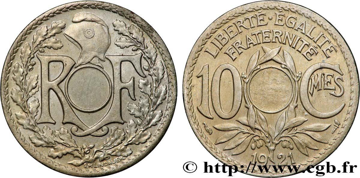 10 centimes Lindauer, non perforé 1921 Paris F.138/5 var. AU 