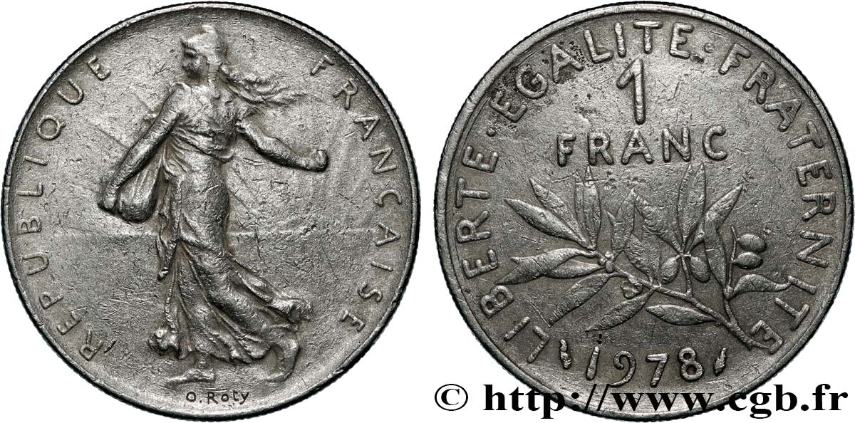 1 franc Semeuse, nickel, frappe médaille 1978 Pessac F.226/23 var. BC 