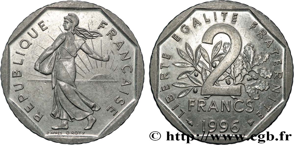 2 francs Semeuse, nickel 1996 Pessac F.272/24 MS 