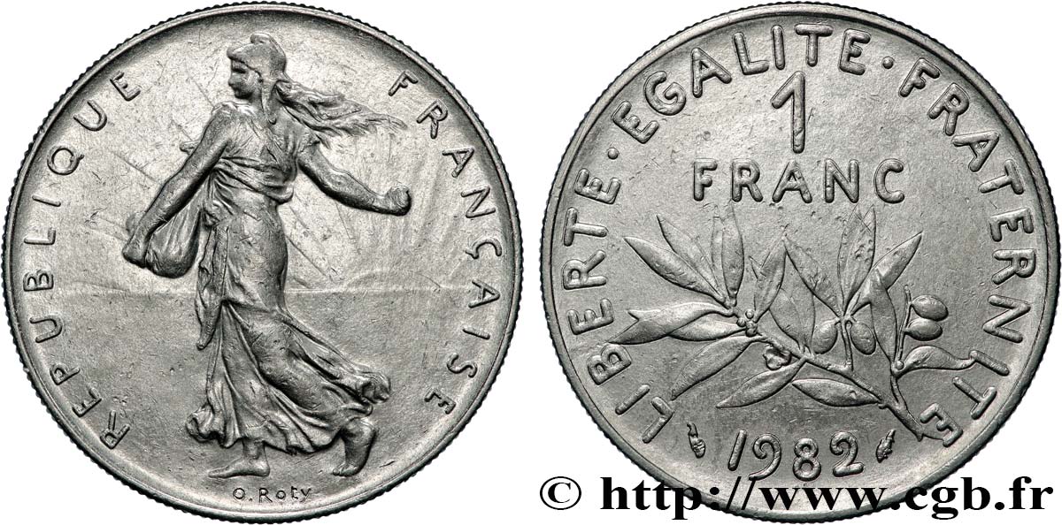 1 franc Semeuse, nickel 1982 Pessac F.226/27 fVZ 