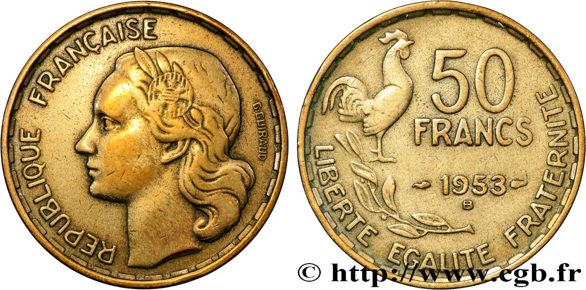 50 francs Guiraud 1953 Beaumont-le-Roger F.425/11 BC+ 