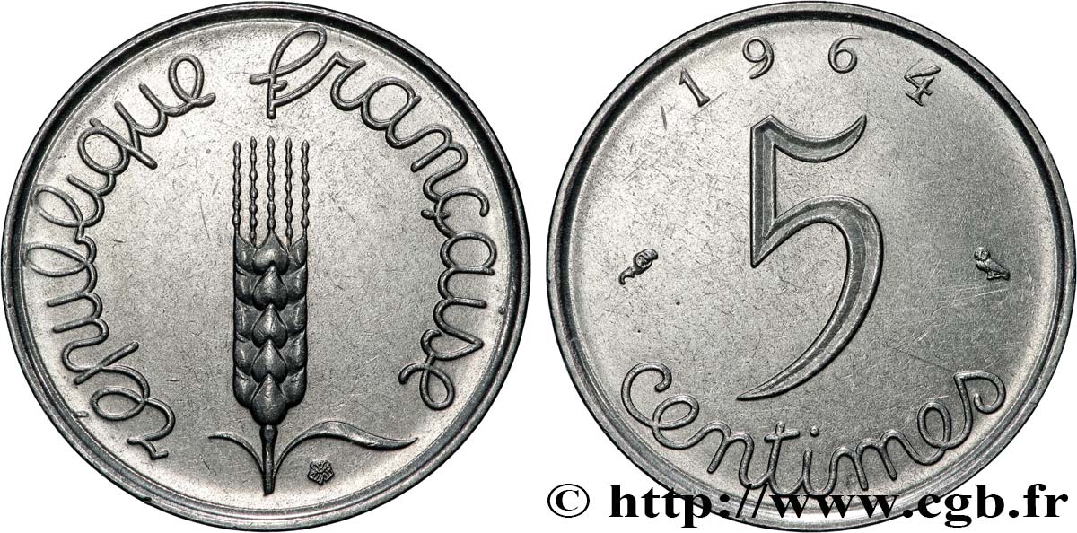5 centimes Épi 1964  F.124/6 EBC+ 