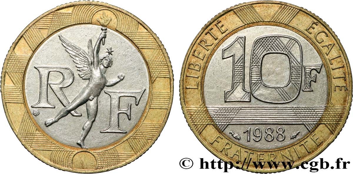 10 francs Génie de la Bastille 1988 Pessac F.375/2 SUP 