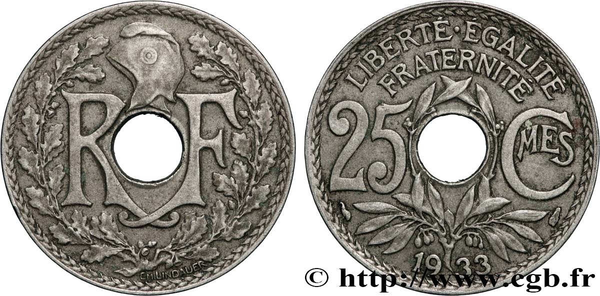25 centimes Lindauer 1933  F.171/17 EBC+ 