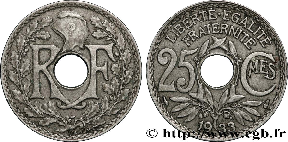 25 centimes Lindauer 1933  F.171/17 MS 