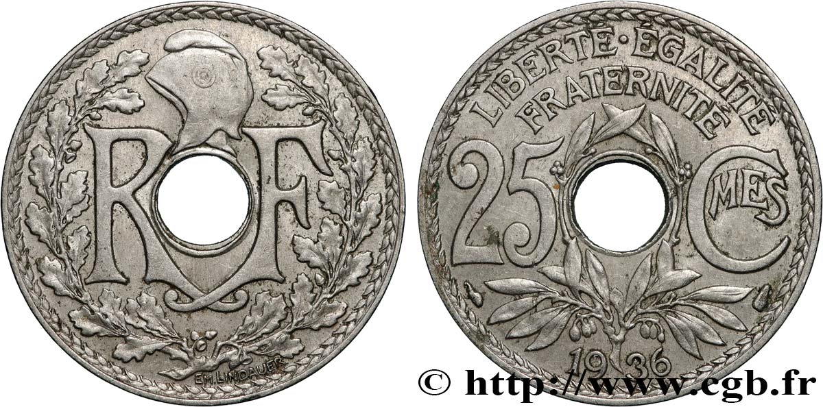 25 centimes Lindauer 1936  F.171/19 AU 