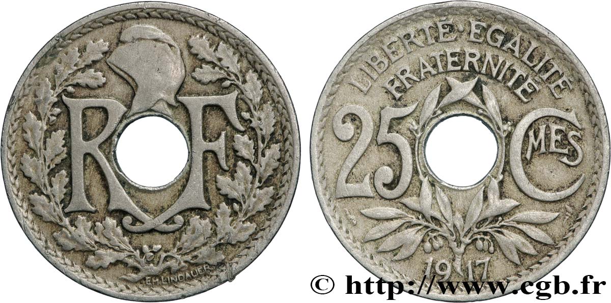 25 centimes Lindauer 1917  F.171/1 S 