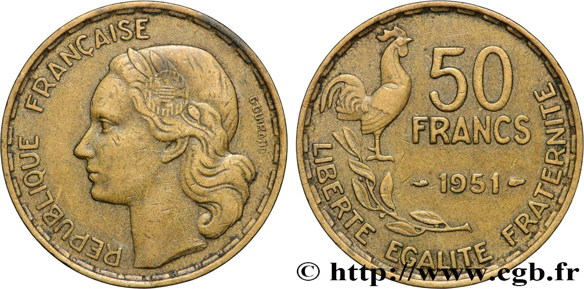 50 francs Guiraud 1951  F.425/5 XF 