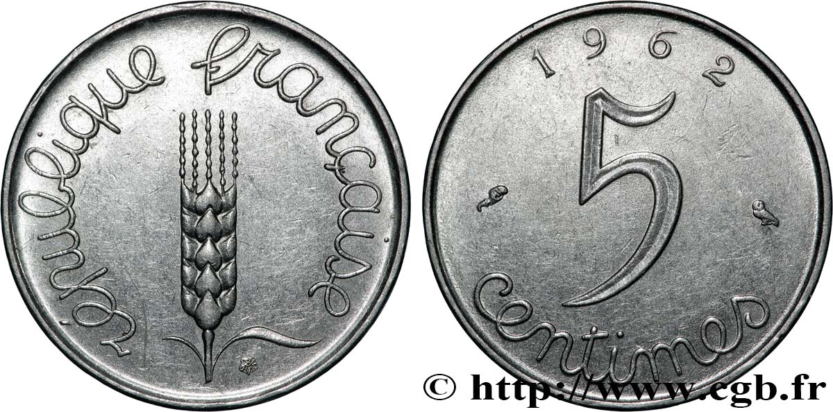 5 centimes Épi 1962  F.124/4 EBC62 