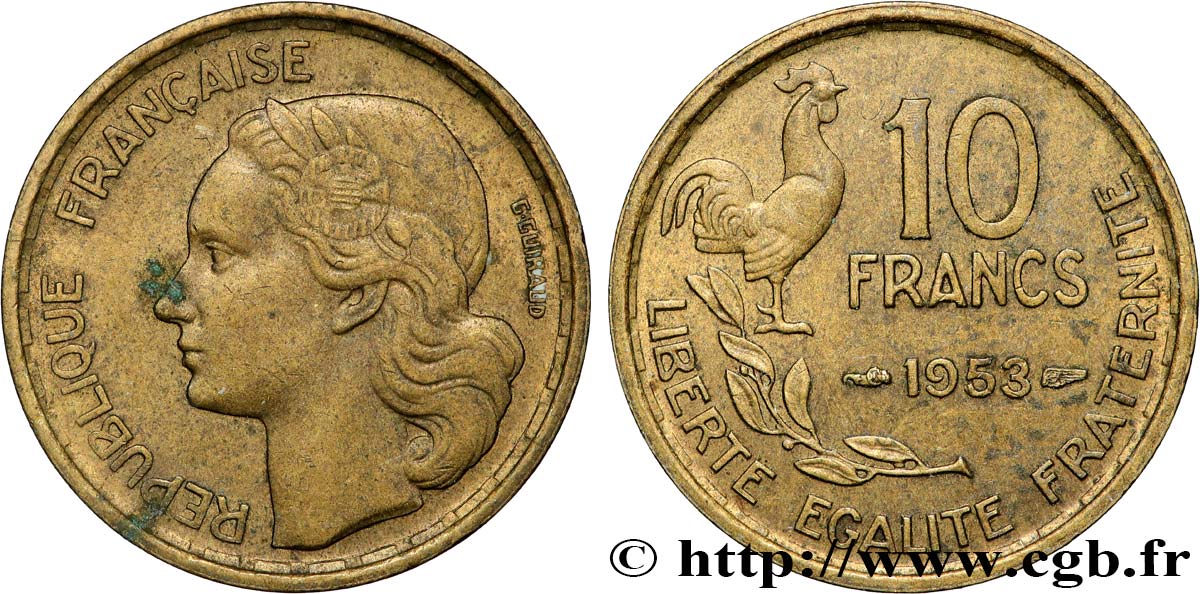 10 francs Guiraud 1953  F.363/8 fVZ 