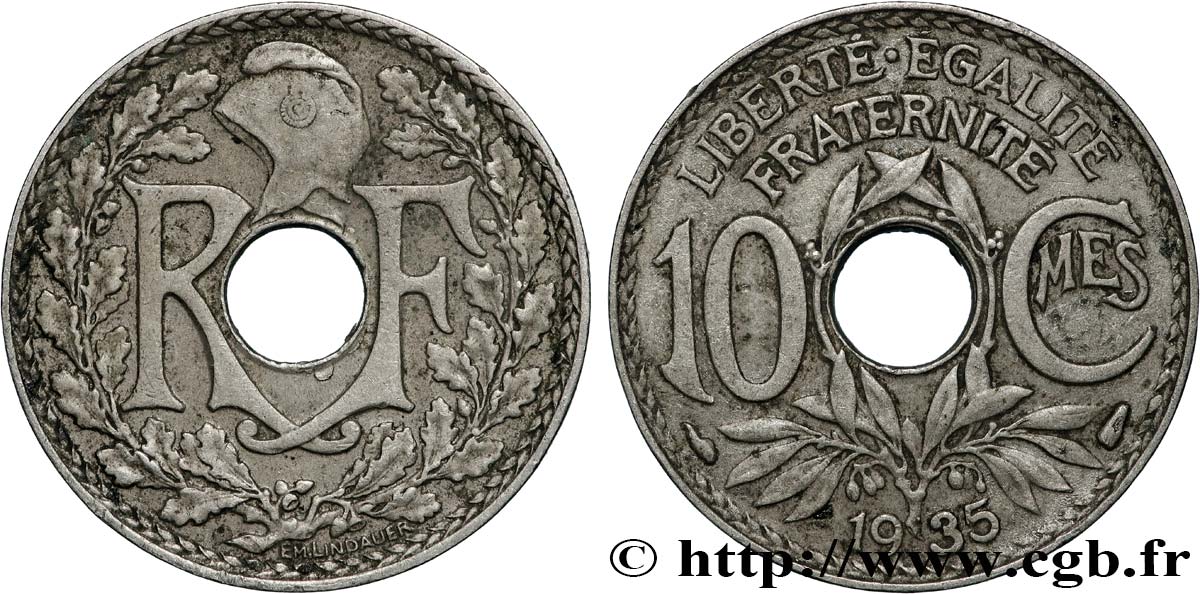 10 centimes Lindauer 1935  F.138/22 TTB+ 