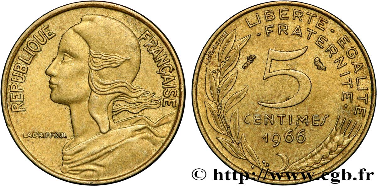 5 centimes Marianne 1966 Paris F.125/2 MS 