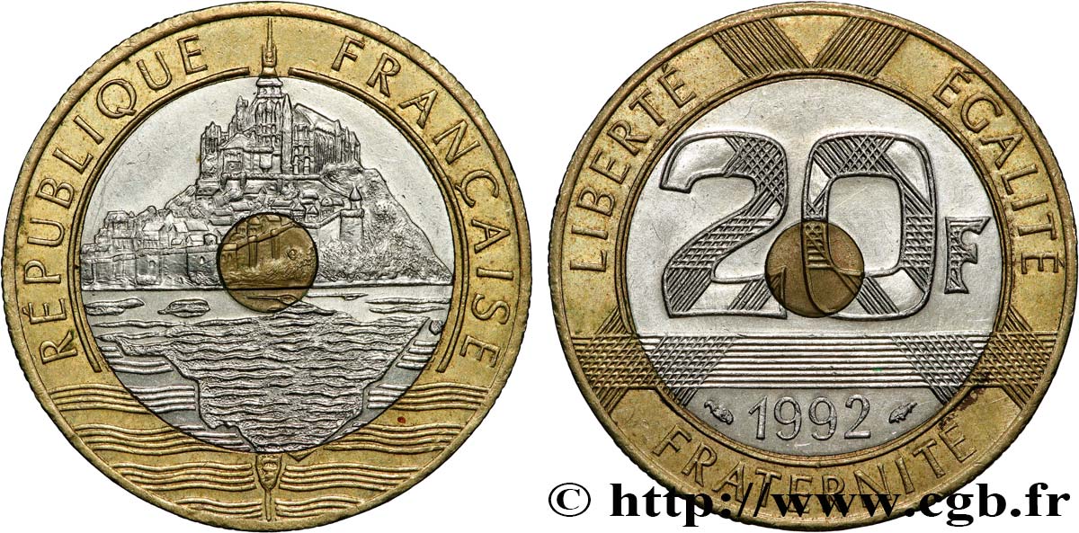 20 francs Mont Saint-Michel 1992 Pessac F.403/2 SPL+ 