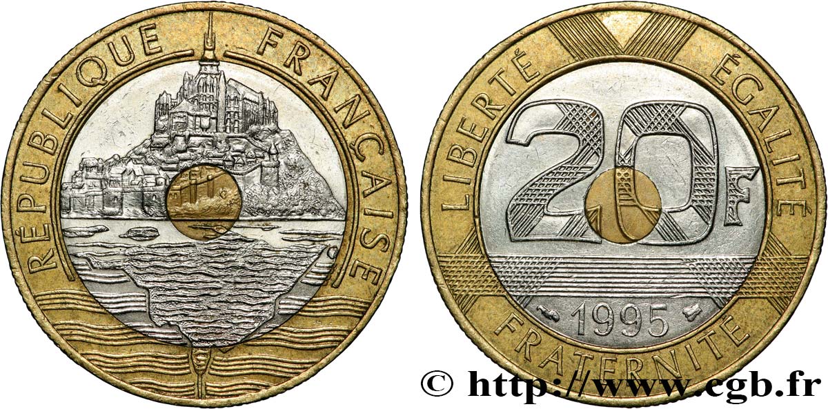 20 francs Mont Saint-Michel 1995 Pessac F.403/11 SPL+ 