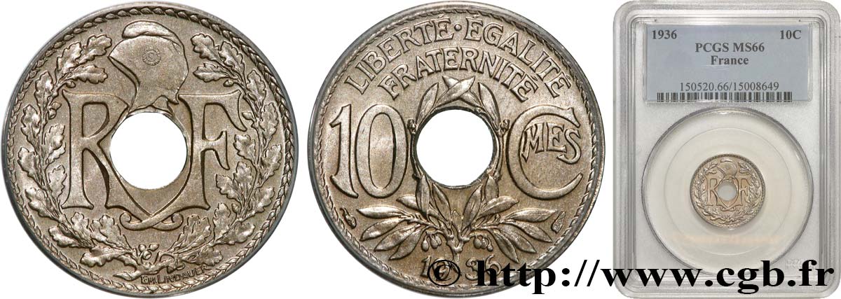 10 centimes Lindauer 1936  F.138/23 FDC66 PCGS