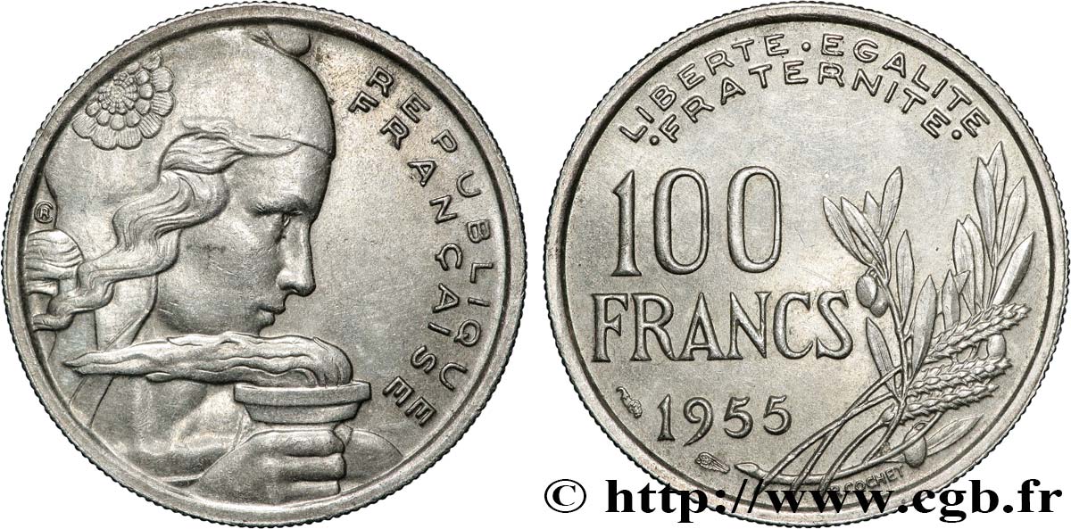 100 francs Cochet 1955  F.450/5 SUP 