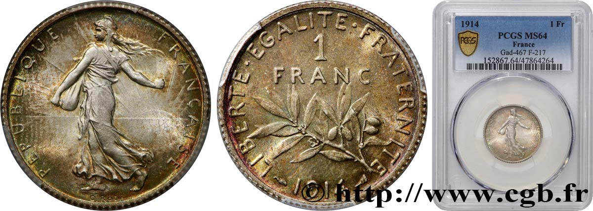 1 franc Semeuse 1914 Paris F.217/19 MS64 PCGS