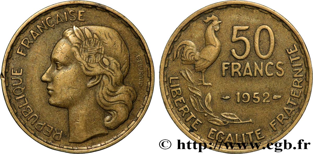 50 francs Guiraud 1952  F.425/8 MBC+ 
