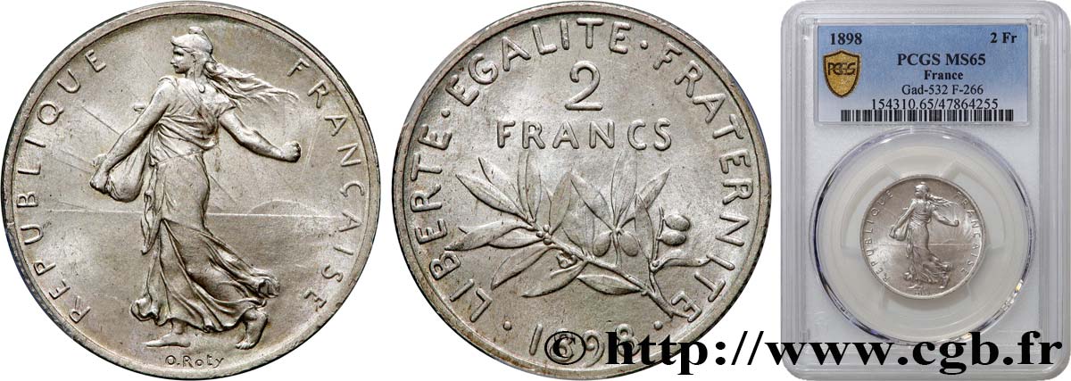 2 francs Semeuse 1898  F.266/1 MS65 PCGS