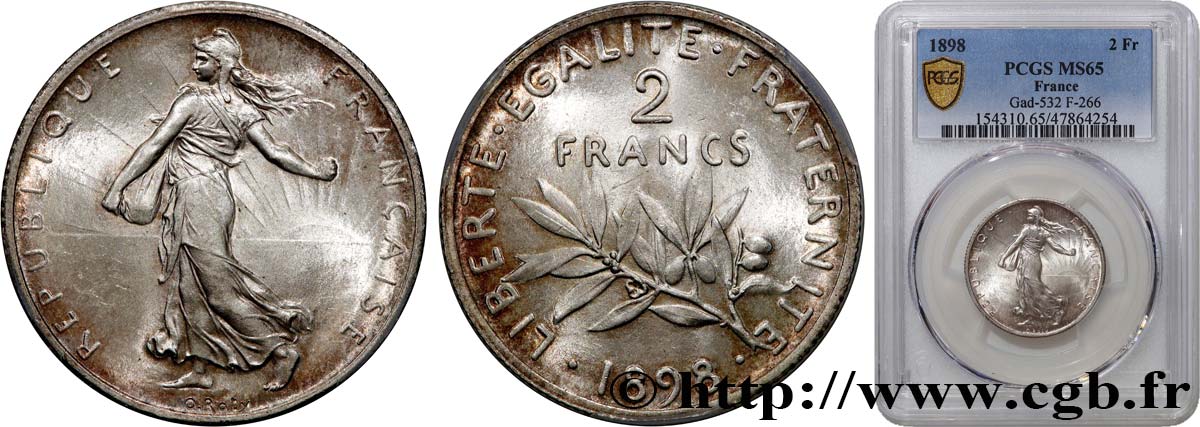 2 francs Semeuse 1898  F.266/1 MS65 PCGS