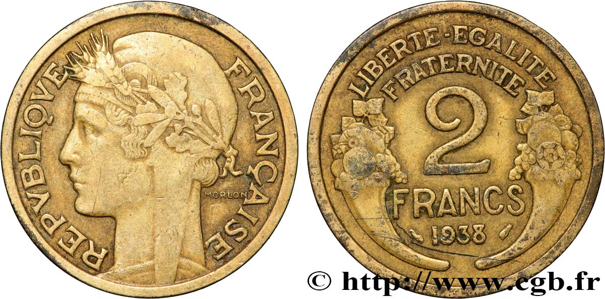 2 francs Morlon 1938  F.268/11 TB+ 