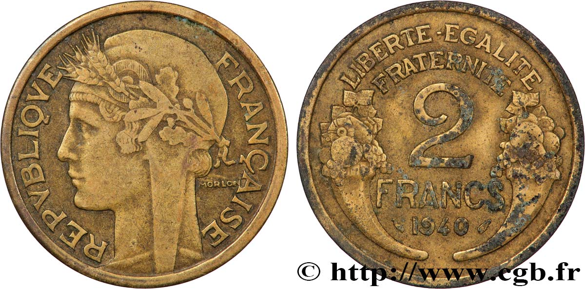 2 francs Morlon 1940  F.268/13 XF 