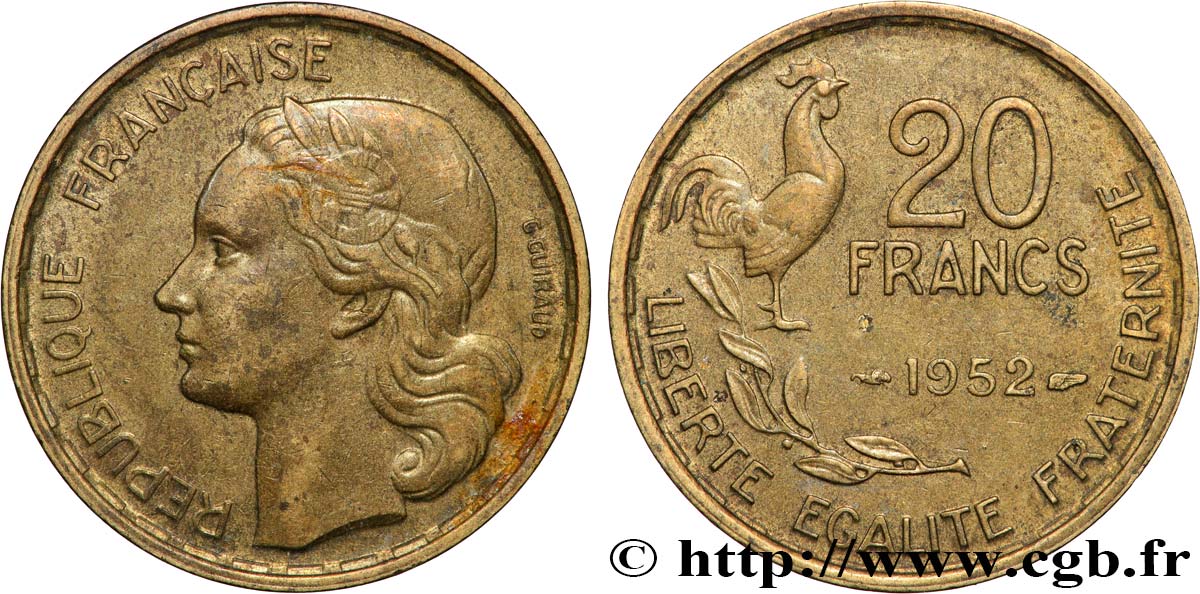 20 francs G. Guiraud 1952  F.402/9 TTB 