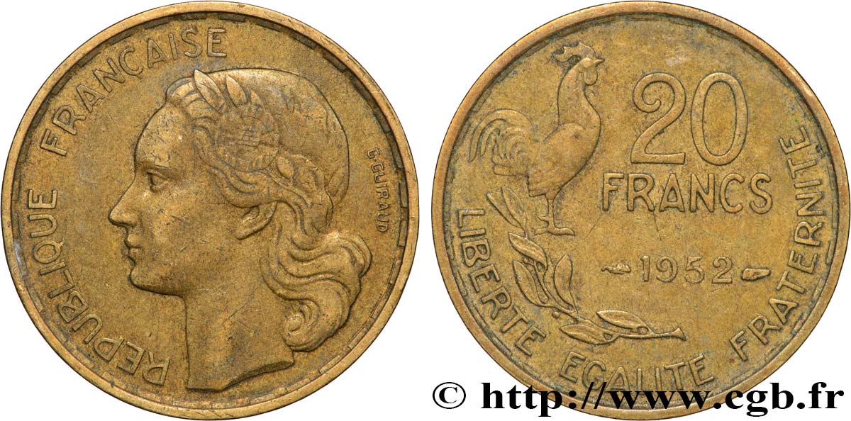 20 francs G. Guiraud 1952  F.402/9 TTB 