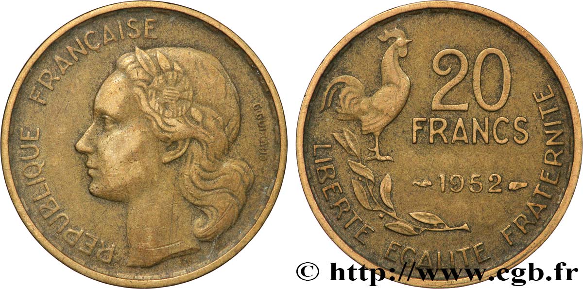 20 francs G. Guiraud 1952  F.402/9 MBC 