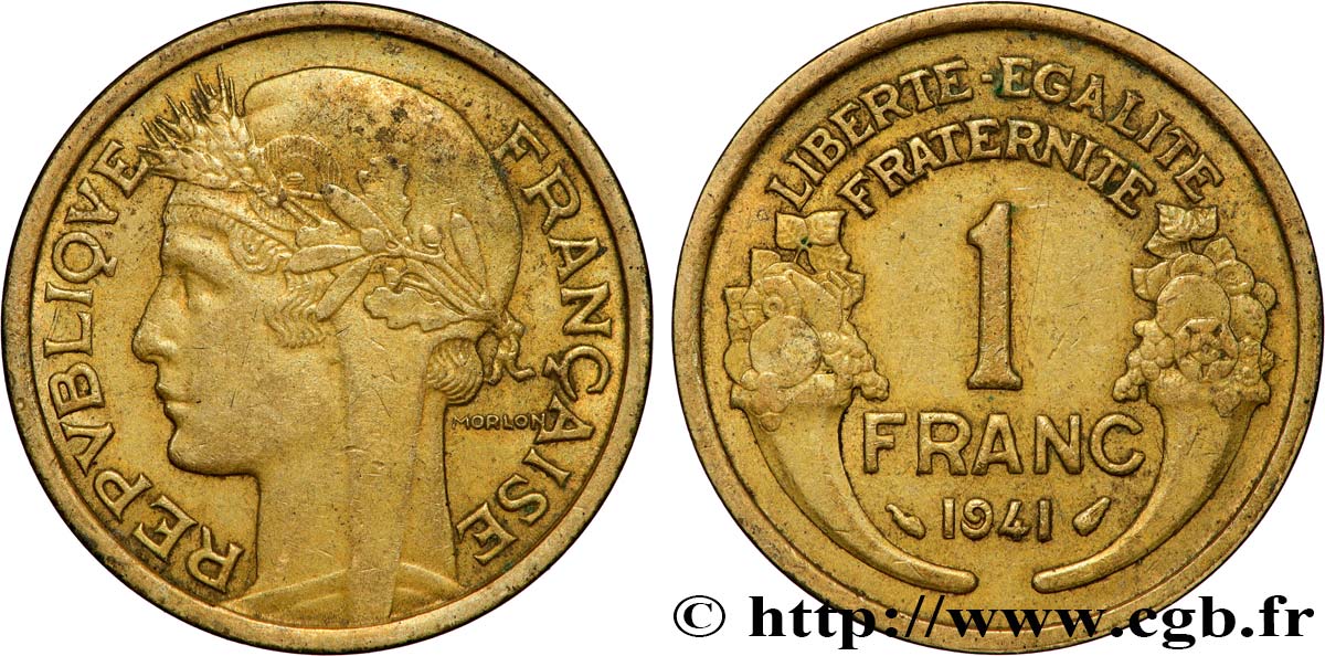 1 franc Morlon 1941 Paris F.219/12 SUP+ 