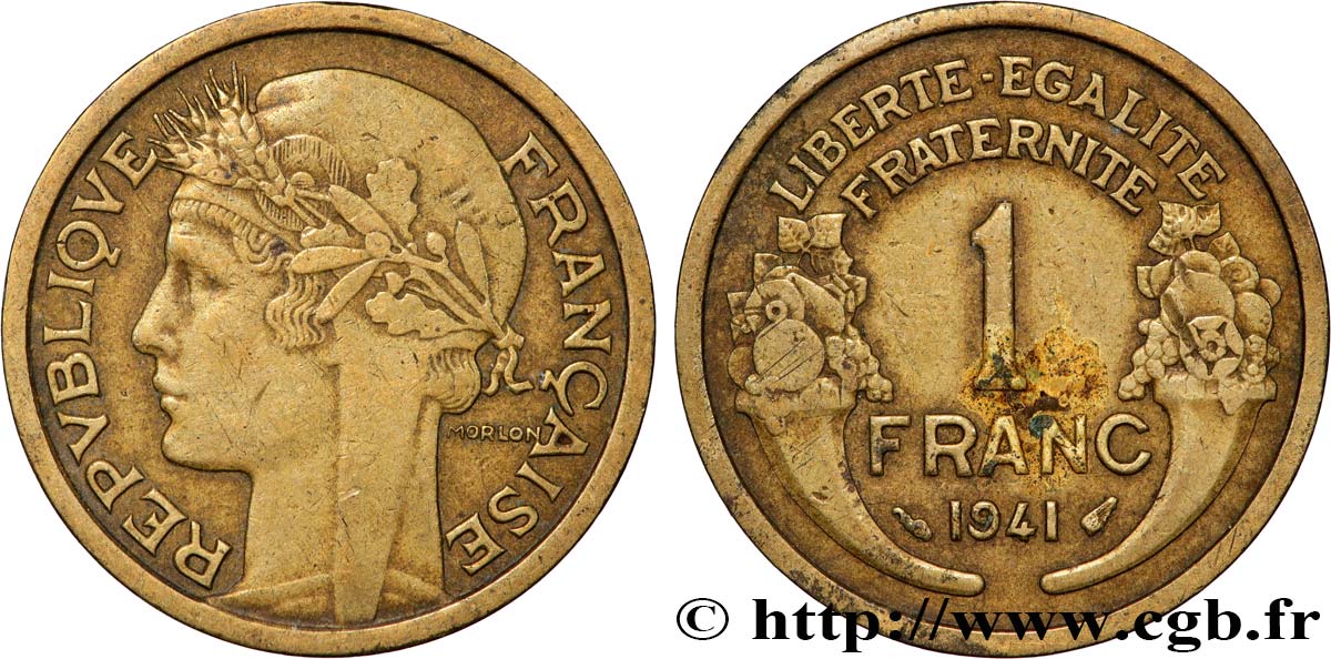 1 franc Morlon 1941 Paris F.219/12 fVZ 