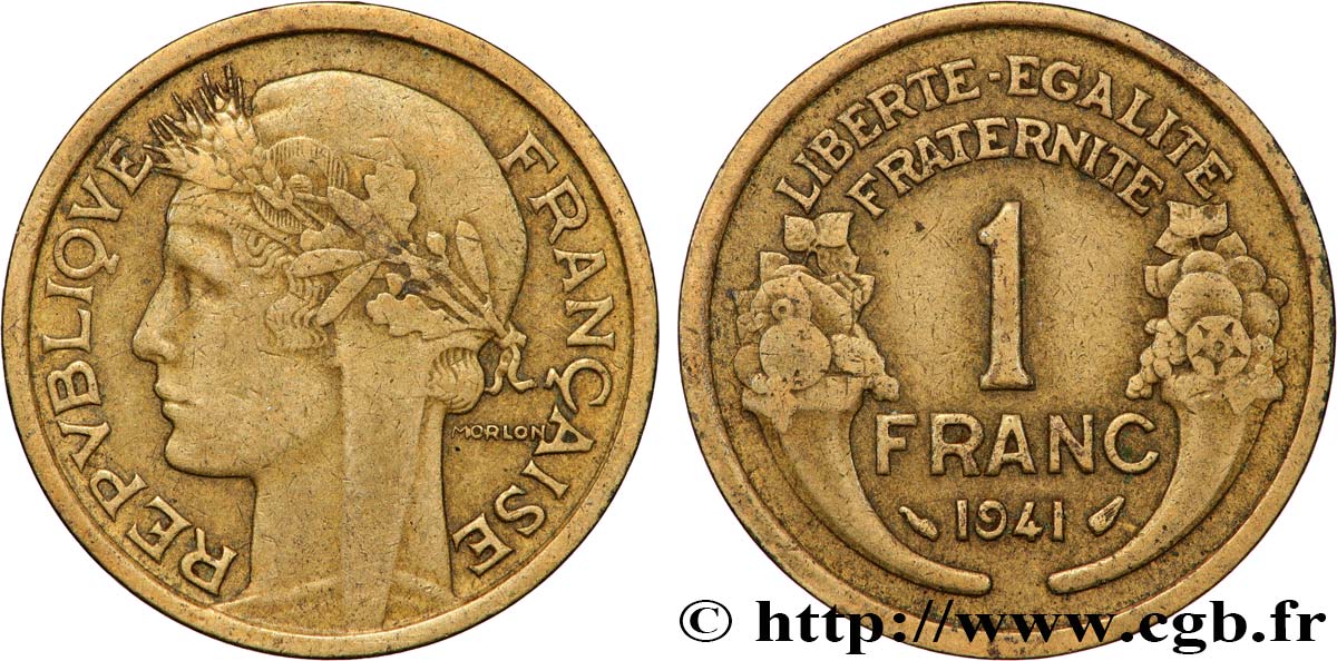 1 franc Morlon 1941 Paris F.219/12 TTB+ 