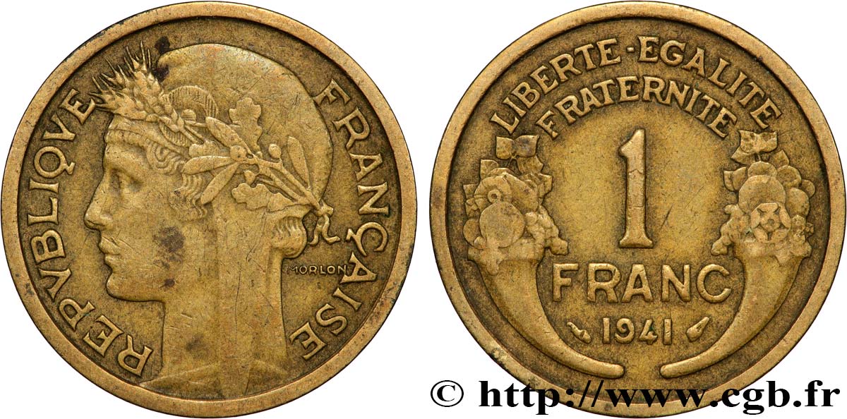 1 franc Morlon 1941 Paris F.219/12 fVZ 