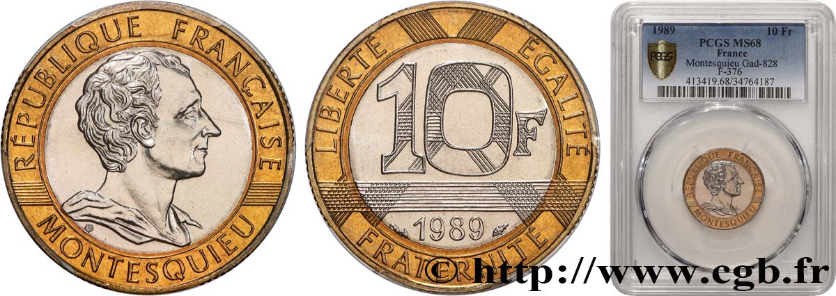 10 francs Montesquieu 1989  F.376/2 FDC68 PCGS