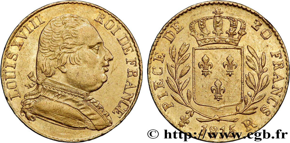 20 francs or Londres 1815 Londres F.518/1 AU 