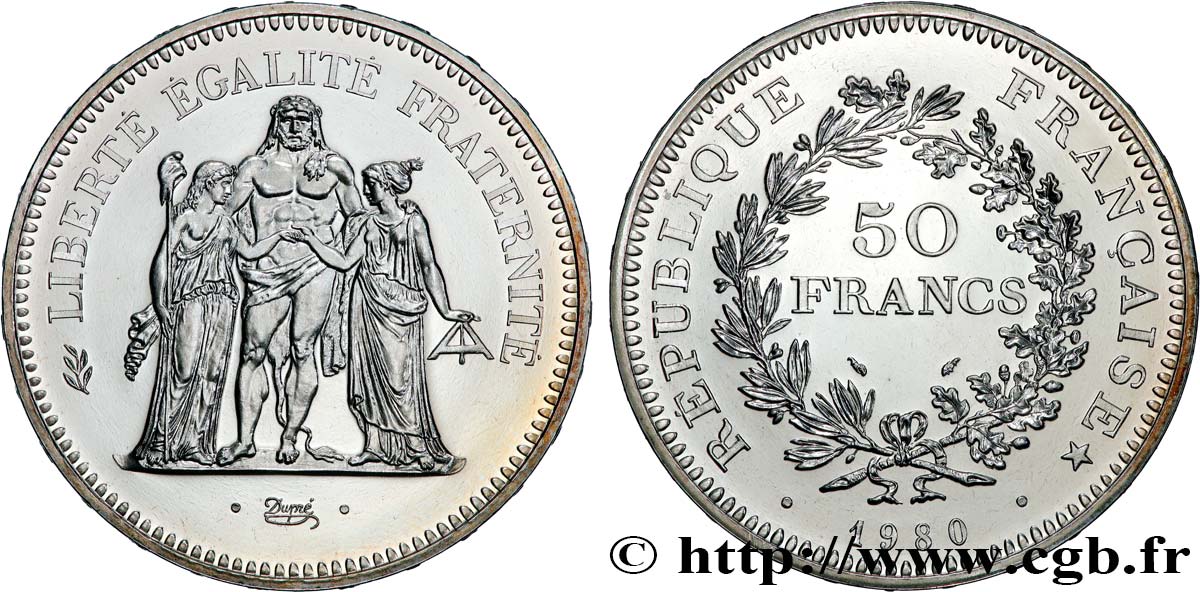 50 francs Hercule 1980  F.427/8 MS66 