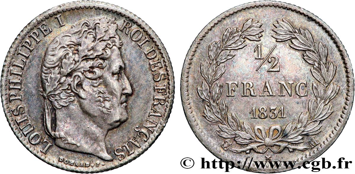 1/2 franc Louis-Philippe 1831 Toulouse F.182/9 AU 