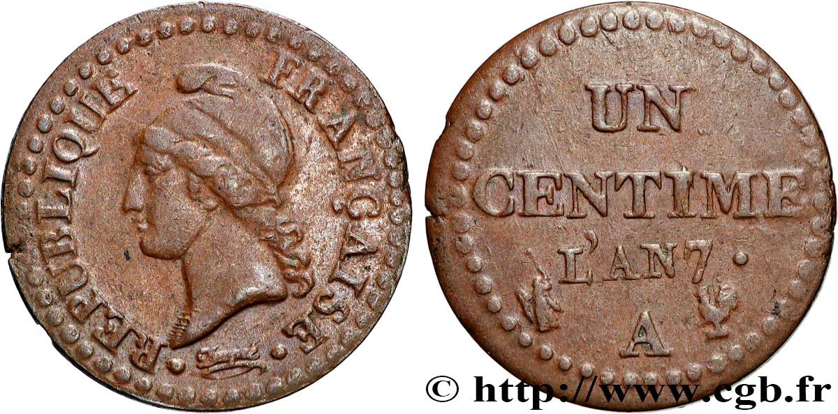 Un centime Dupré, grand 7 1799 Paris F.100/16 VF30 