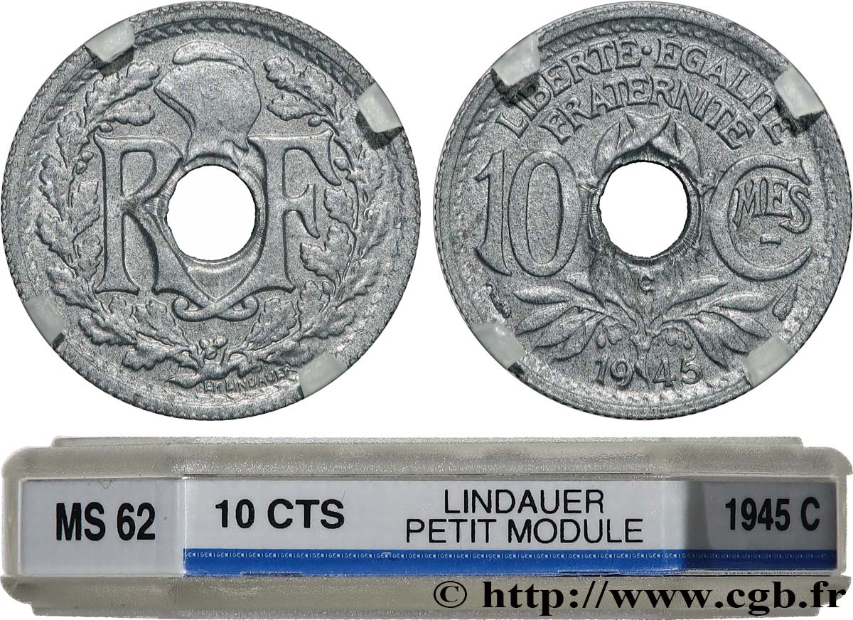 10 centimes Lindauer, petit module 1945 Castelsarrasin F.143/4 SUP62 GENI