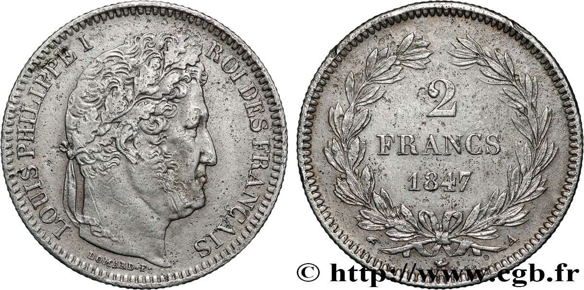 2 francs Louis-Philippe 1847 Paris F.260/112 XF 