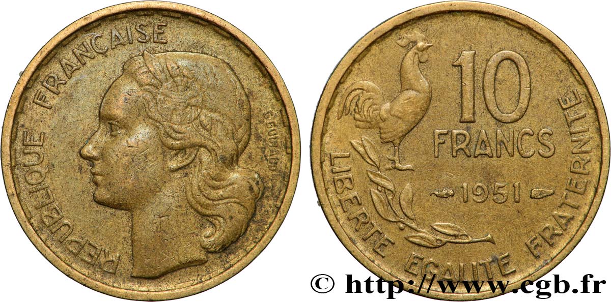 10 francs Guiraud 1951  F.363/4 BB 