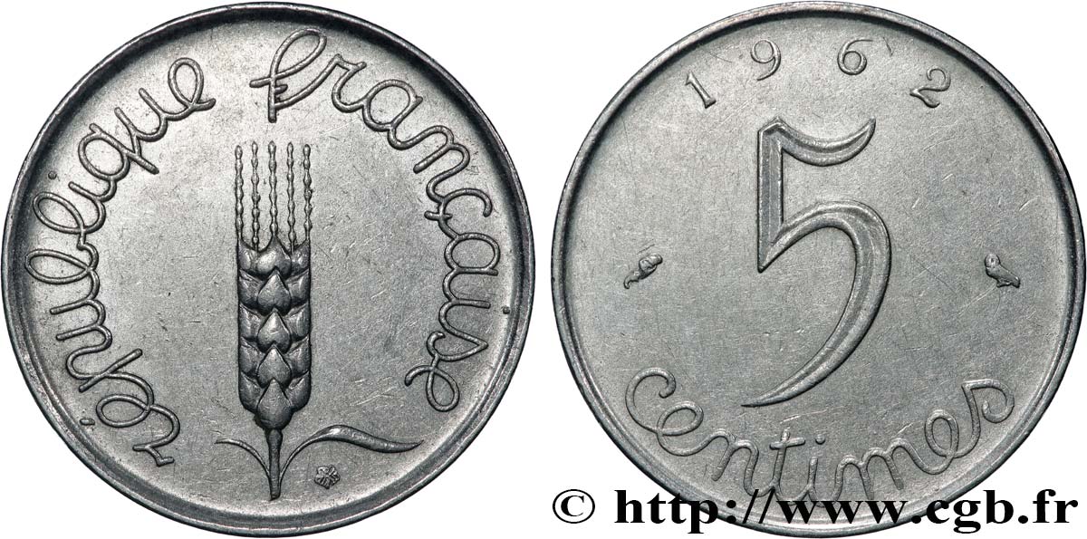 5 centimes Épi 1962  F.124/4 VZ62 