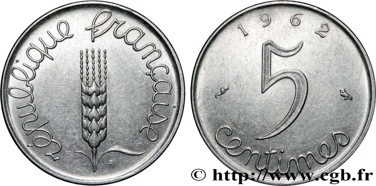 5 centimes Épi 1962  F.124/4 EBC62 