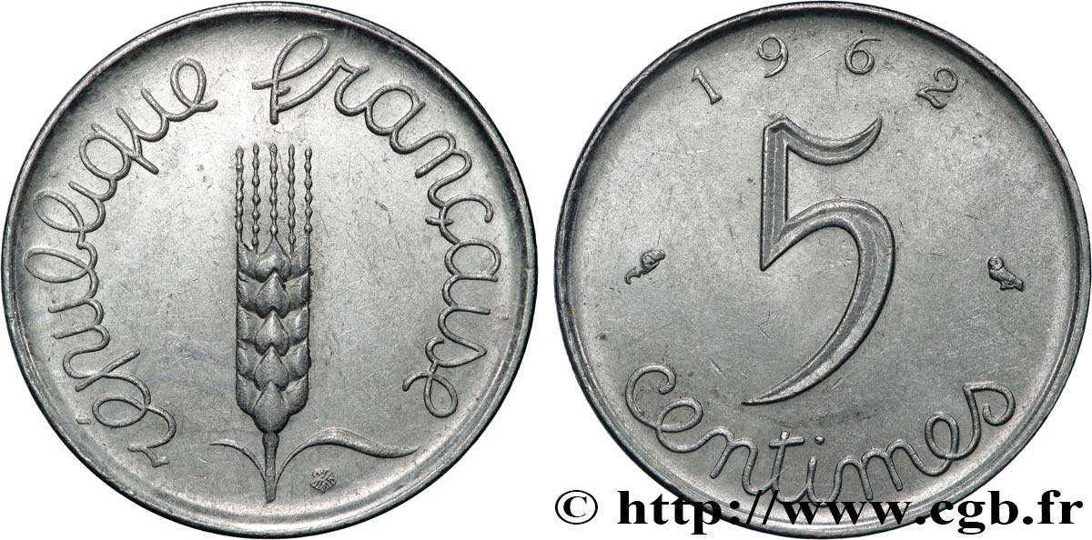 5 centimes Épi 1962  F.124/4 SUP62 