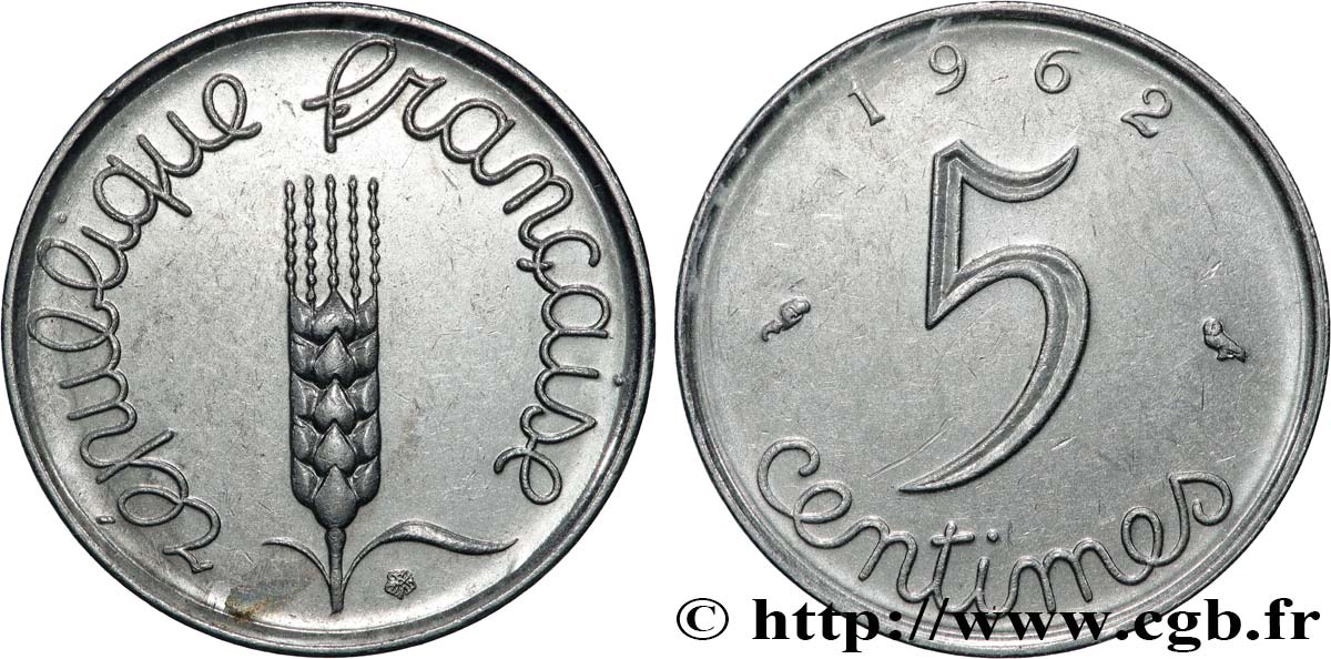 5 centimes Épi 1962  F.124/4 SPL 