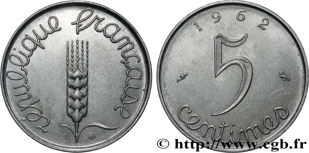 5 centimes Épi 1962  F.124/4 EBC 